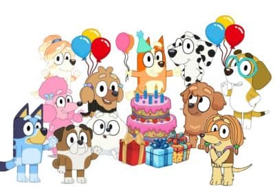 Детска торта Блуи Bluey за детски рожден ден в Парти ленд София детски парти център