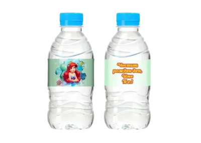 Ариел – Ariel тематични етикети за минерална вода за детски рожден ден