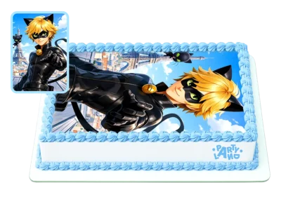 Детска торта на тема Калинката и Черния котарак – Miraculous Ladybug and Cat Noir