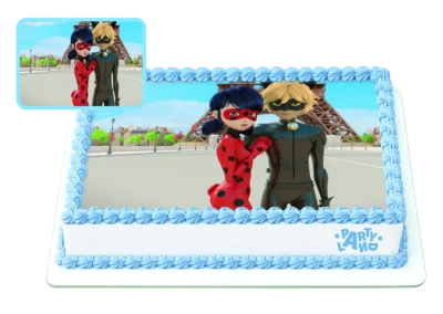Детска торта на тема Калинката и Черния котарак – Miraculous Ladybug and Cat Noir