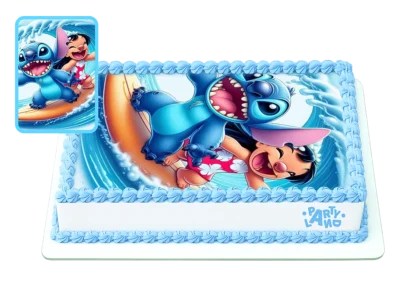 Детска торта на тема Стич и Енджел – Stitch and Angel