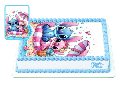 Детска торта на тема Стич и Енджел – Stitch and Angel