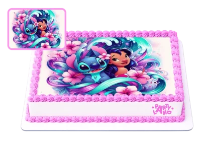 Детска торта на тема Стич и Енджел – Stitch and Angel