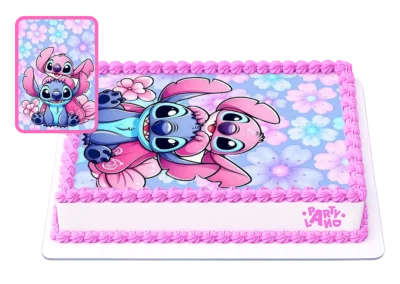 Детска торта на тема Стич и Енджел – Stitch and Angel
