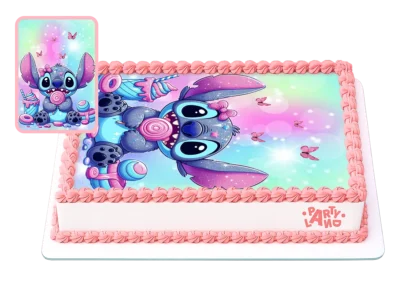 Детска торта на тема Стич и Енджел – Stitch and Angel