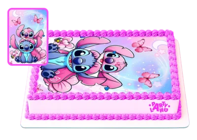 Детска торта на тема Стич и Енджел – Stitch and Angel