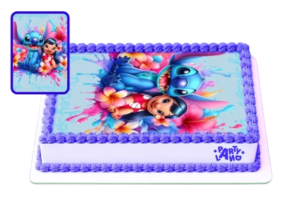 Детска торта на тема Стич и Енджел – Stitch and Angel