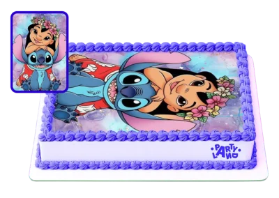 Детска торта на тема Стич и Енджел – Stitch and Angel