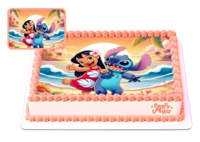 Детска торта на тема Стич и Енджел – Stitch and Angel