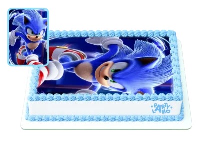 Таралежът Соник – Sonic the Hedgehog тематична детска торта за рожден ден