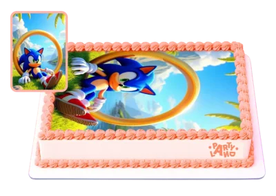Таралежът Соник – Sonic the Hedgehog тематична детска торта за рожден ден
