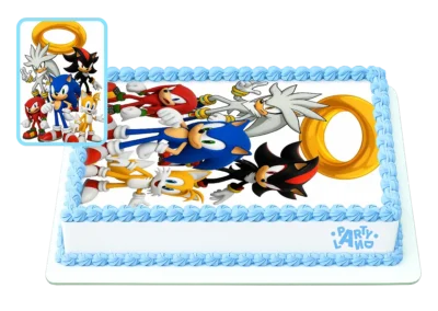 Таралежът Соник – Sonic the Hedgehog тематична детска торта за рожден ден