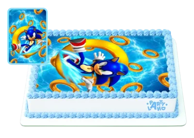 Таралежът Соник – Sonic the Hedgehog тематична детска торта за рожден ден