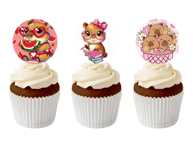 kapibara-capybara muffins Декориран мъфин