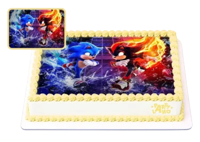 Таралежът Соник – Sonic the Hedgehog тематична детска торта за рожден ден